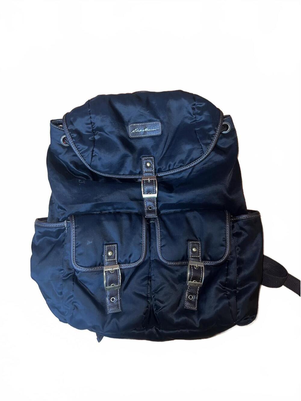 Eddie Bauer Black Nylon Backpack with Orange Interior